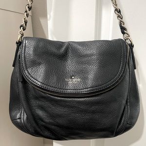 ♠️ Kate Spade Cobble Hill Devin Satchel Handbag - Black Leather, With Dust Bag